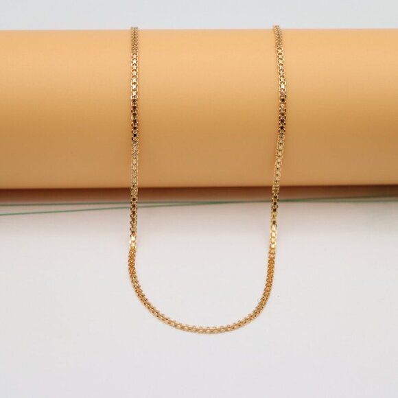 "Polished Rose Gold Box Chain Necklace  Modern Style, XPNL0123 - Picture 3 of 12